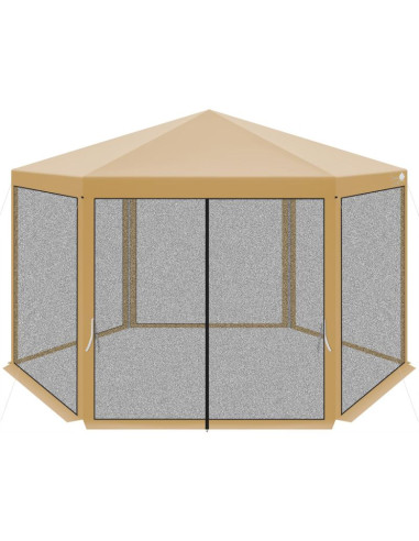 Pawilon ogrodowy sześciokątny 2x2x2x2.5m z moskitierą beżowy