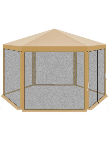 Pawilon ogrodowy sześciokątny 2x2x2x2.5m z moskitierą beżowy