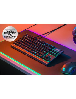 Klawiatura gamingowa steelseries apex 3 tenkeyless klawiatura do gier światło led rgb amerykańskie przewodowe przełączniki whisp 2
