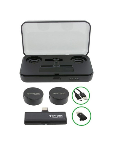 Patona premium profesjonalny zestaw mikrofonów krawatowych pts-i91s z etui ładującym