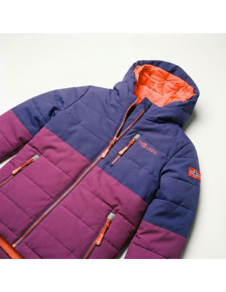 Kurtka zimowa dziecięca trollkids kids hemsedal snow jacket xt ocieplana wodoodporna fioletowa (513-154)