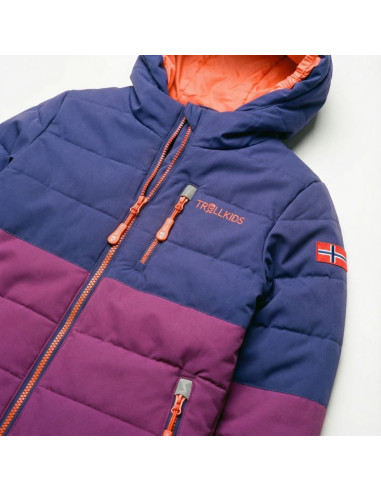 Kurtka zimowa dziecięca trollkids kids hemsedal snow jacket xt ocieplana wodoodporna fioletowa (513-154)