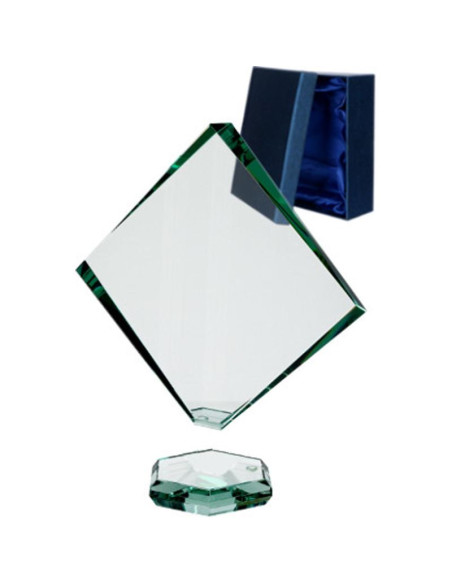 Trofeum szklane z rozklejoną podstawą i etui