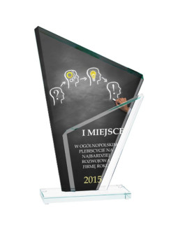 Trofeum szklane z nadrukiem kolorowym luxorjet