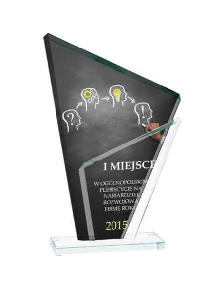 Trofeum szklane z nadrukiem kolorowym luxorjet