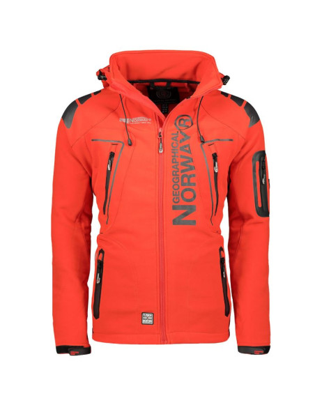 Kurtka sportowa męska geographical norway techno men 056 bs3 z regulowanym kapturem wodoodporna czerwona (wu1060h/gn)