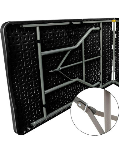 Stół cateringowy składany w walizkę 240x74x74cm 150kg czarny