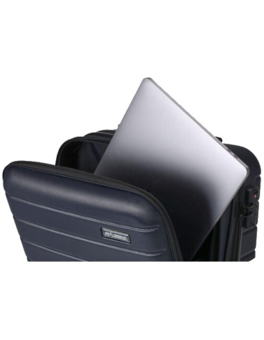 Walizka podróżna kabinowa 20 cali z komorą na laptopa proworld szary