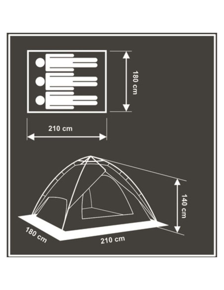 Namiot 3 osobowy automatyczny 2w1 holiday 210x180x140cm