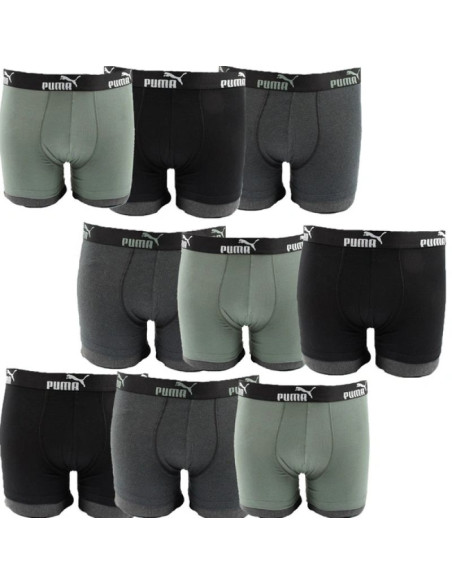 Puma bokserki majtki męskie 9-pack czarne szare khaki wygodne bawełna