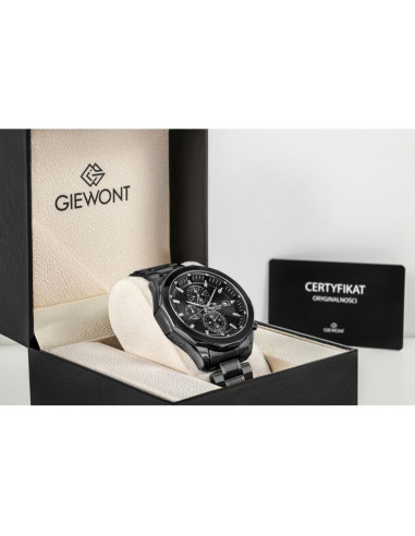 Zegarek męski giewont chronograph sapphire czarny gw7290-b1