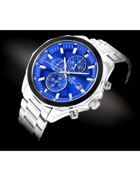 Zegarek męski giewont chronograph sapphire srebrno niebieski gw7290-b3