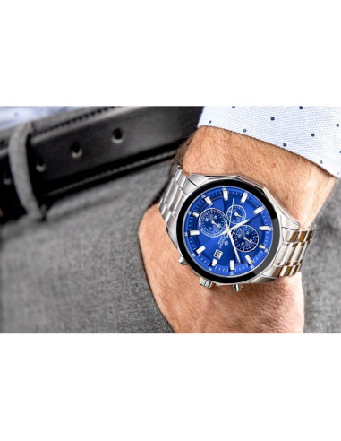 Zegarek męski giewont chronograph sapphire srebrno niebieski gw7290-b3