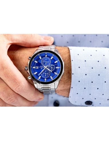 Zegarek męski giewont chronograph sapphire srebrno niebieski gw7290-b3