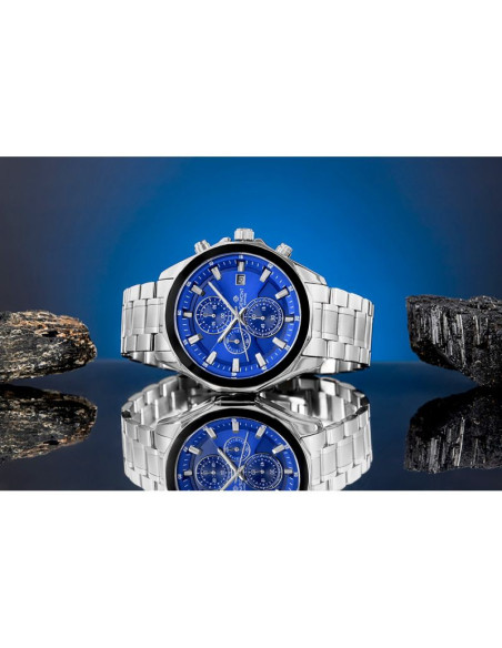 Zegarek męski giewont chronograph sapphire srebrno niebieski gw7290-b3