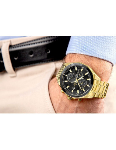 Zegarek męski giewont chronograph sapphire złoto czarny gw7290-b4