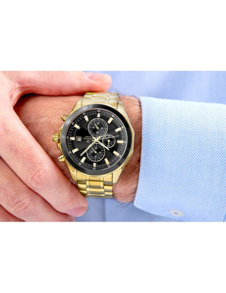 Zegarek męski giewont chronograph sapphire złoto czarny gw7290-b4