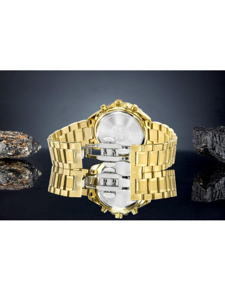 Zegarek męski giewont chronograph sapphire złoto czarny gw7290-b4