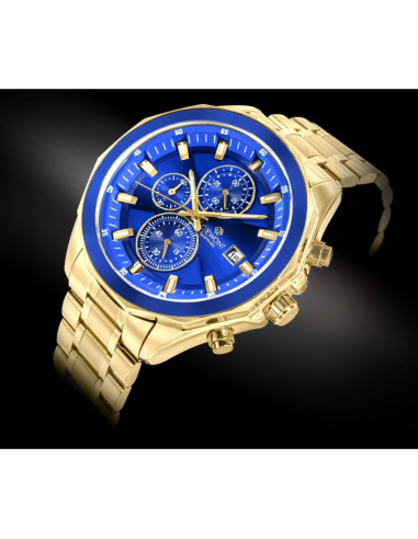 Zegarek męski giewont chronograph sapphire złoto niebieski gw7290-b6