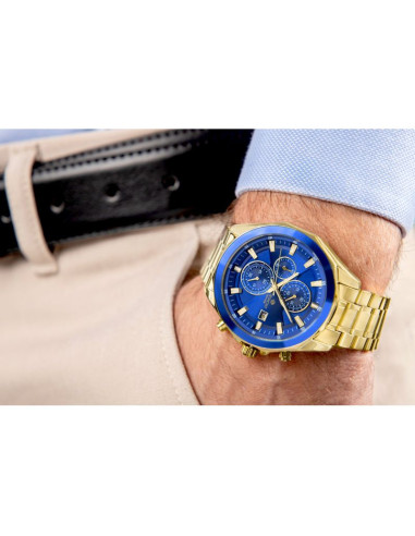 Zegarek męski giewont chronograph sapphire złoto niebieski gw7290-b6