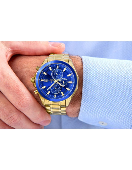 Zegarek męski giewont chronograph sapphire złoto niebieski gw7290-b6