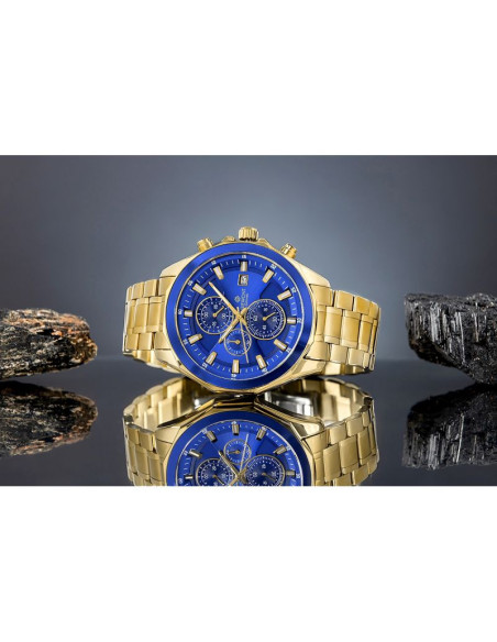 Zegarek męski giewont chronograph sapphire złoto niebieski gw7290-b6