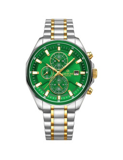 Zegarek męski giewont chronograph sapphire srebrno zielony gw7290-b7