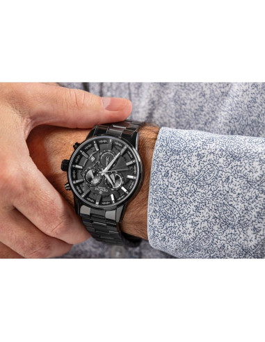 Zegarek męski giewont chronograph sapphire czarny gw4580-b1