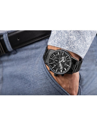 Zegarek męski giewont chronograph sapphire czarny gw4580-b1