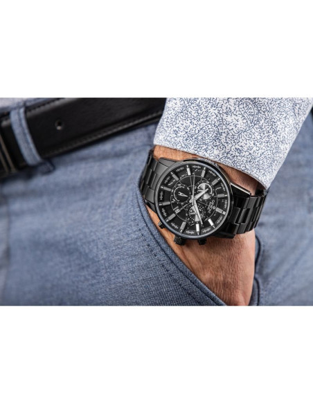 Zegarek męski giewont chronograph sapphire czarny gw4580-b1