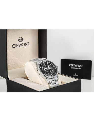Zegarek męski giewont chronograph sapphire srebrny gw4580-b2