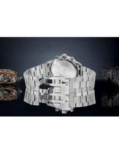 Zegarek męski giewont chronograph sapphire srebrno niebieski gw4580-b3