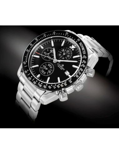 Zegarek męski giewont chronograph sapphire srebrno czarny gw8720-b2