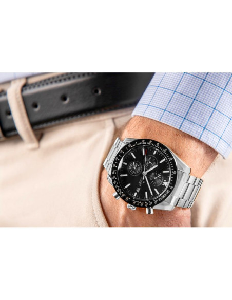 Zegarek męski giewont chronograph sapphire srebrno czarny gw8720-b2