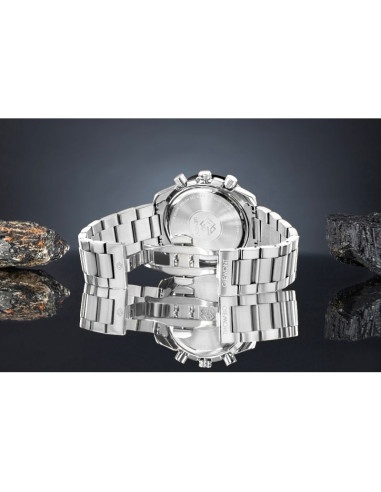 Zegarek męski giewont chronograph sapphire srebrno czarny gw8720-b2