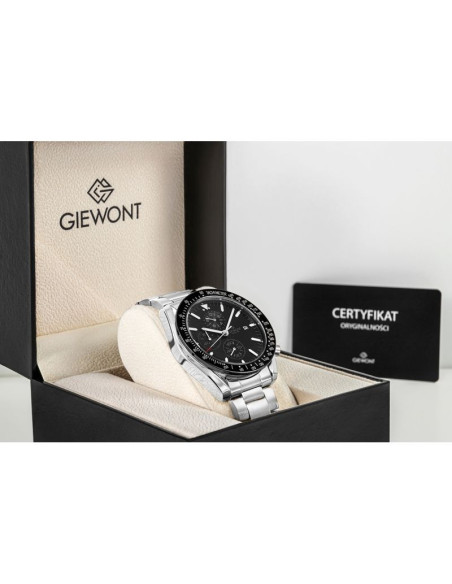 Zegarek męski giewont chronograph sapphire srebrno czarny gw8720-b2
