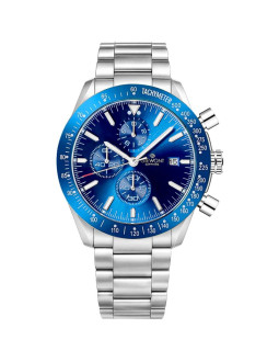 Zegarek męski giewont chronograph sapphire srebrno niebieski gw8720-b3