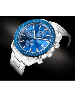 Zegarek męski giewont chronograph sapphire srebrno niebieski gw8720-b3 2