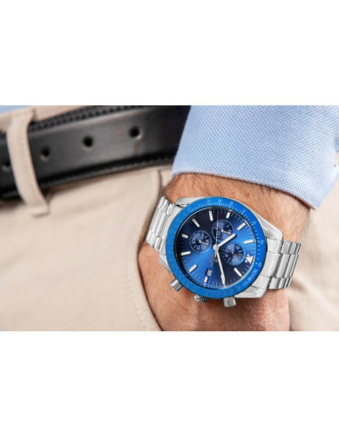 Zegarek męski giewont chronograph sapphire srebrno niebieski gw8720-b3