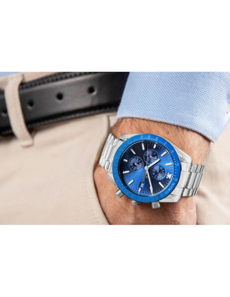 Zegarek męski giewont chronograph sapphire srebrno niebieski gw8720-b3