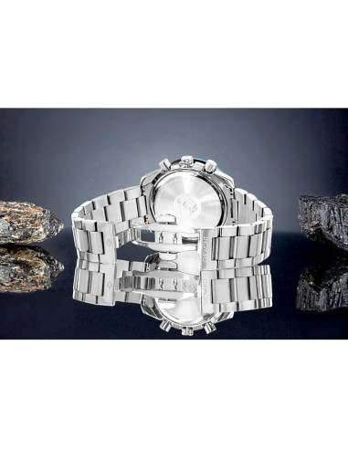 Zegarek męski giewont chronograph sapphire srebrno niebieski gw8720-b3