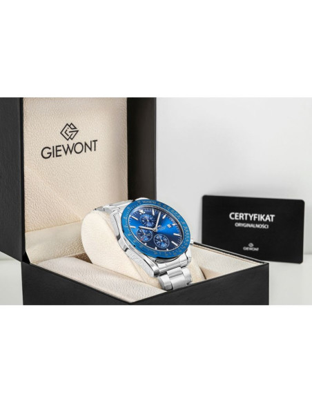 Zegarek męski giewont chronograph sapphire srebrno niebieski gw8720-b3