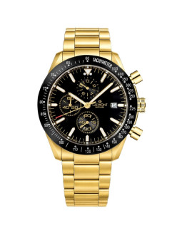 Zegarek męski giewont chronograph sapphire złoto czarny gw8720-b4
