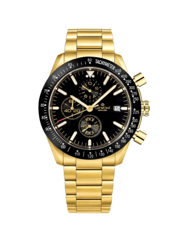Zegarek męski giewont chronograph sapphire złoto czarny gw8720-b4