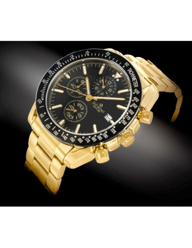 Zegarek męski giewont chronograph sapphire złoto czarny gw8720-b4
