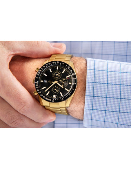 Zegarek męski giewont chronograph sapphire złoto czarny gw8720-b4