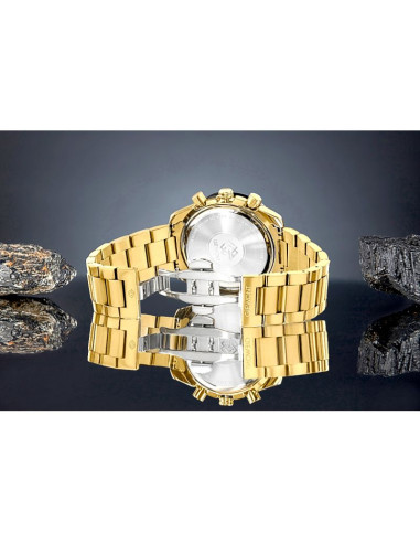 Zegarek męski giewont chronograph sapphire złoto czarny gw8720-b4