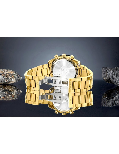 Zegarek męski giewont chronograph sapphire złoto czarny gw8720-b4