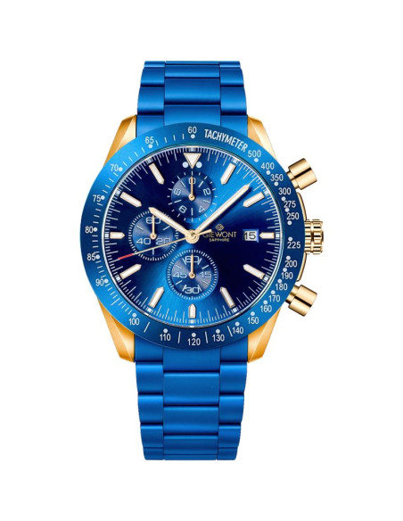 Zegarek męski giewont chronograph sapphire niebiesko miedziany gw8720-b5