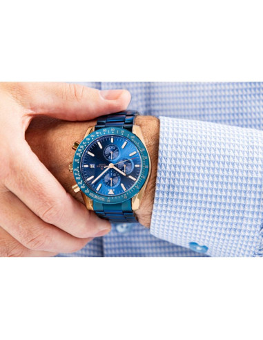 Zegarek męski giewont chronograph sapphire niebiesko miedziany gw8720-b5